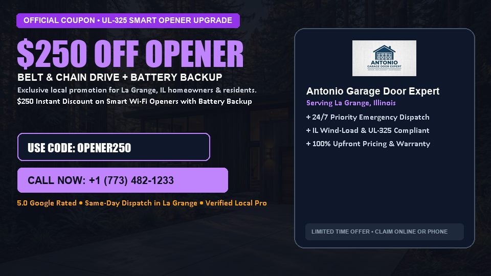 $250 OFF Smart Wi-Fi Garage Door Opener Installation in La Grange, IL - Antonio Garage Door Expert