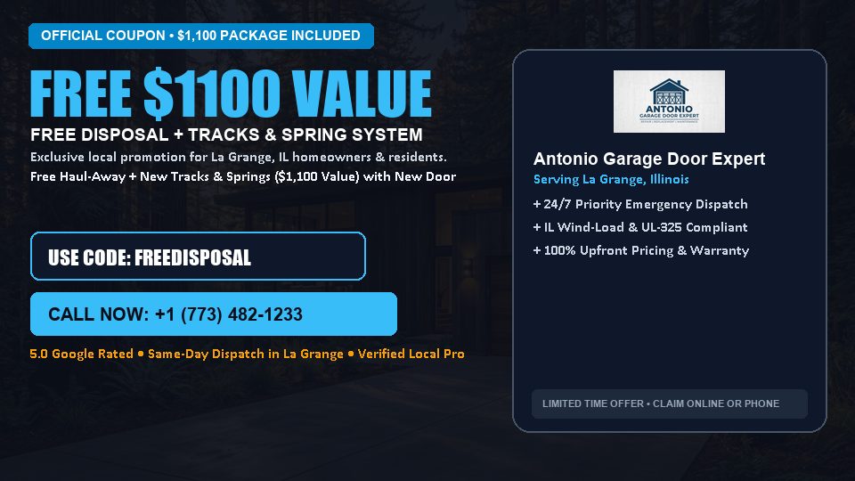 FREE Old Door Haul-Away & Heavy-Duty Tracks in La Grange, IL - Antonio Garage Door Expert