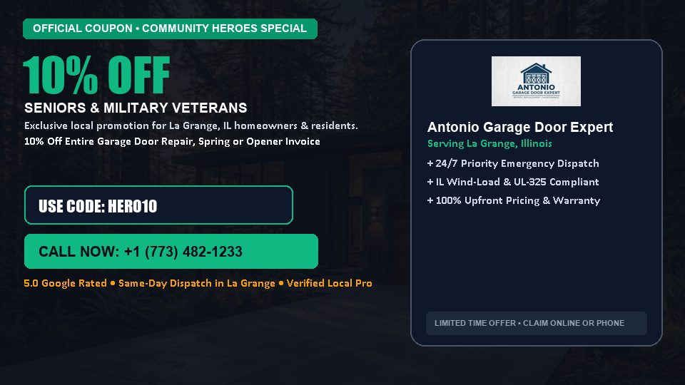 10% OFF Senior, Military & First Responder Discount in La Grange, IL - Antonio Garage Door Expert